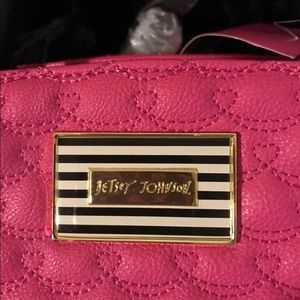 Fuschia Pink & Black Betsey Johnson Bowler 👝